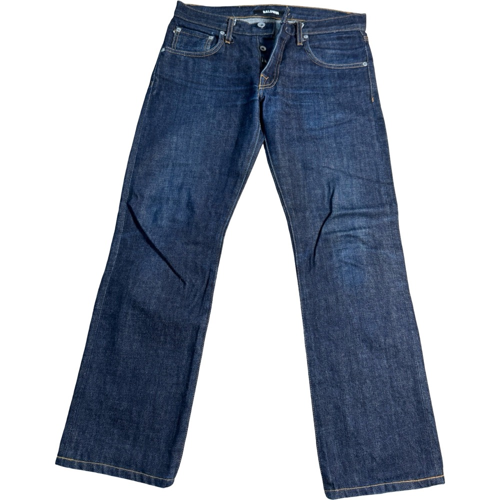 Baldwin The Samuel Slim Straight Mens 30 Dark Wash USA Japanese Selvedge Denim